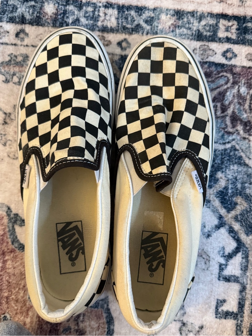 Vans Black & White Checkerboard Slip-On Sneakers